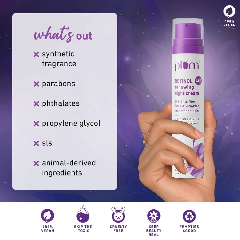 Plum Retinol Renewing Night Cream, 50 g-6.webp